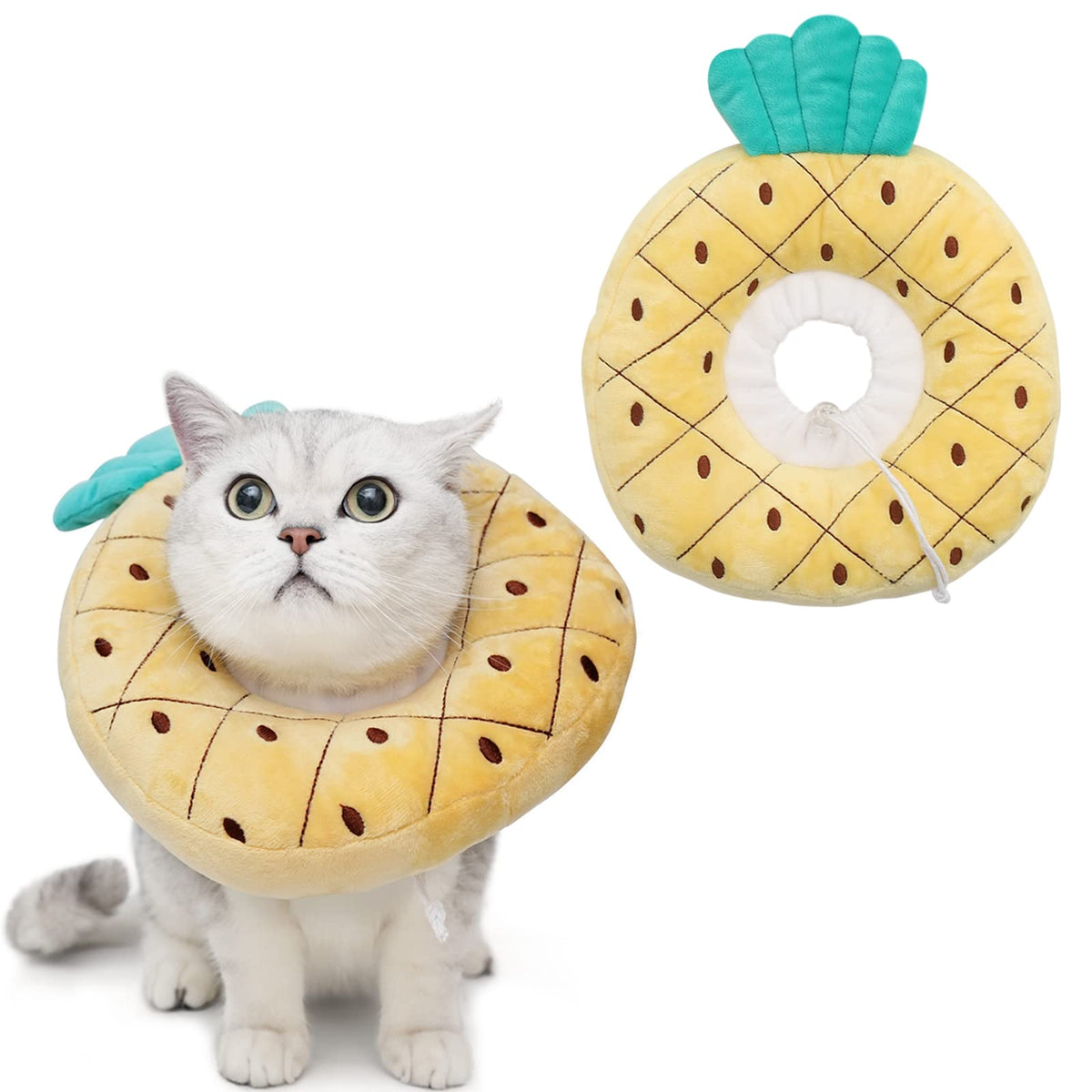 ANWA Adjustable Cat Cone Collar Soft, Cute Cat Donut Collar After Surgery