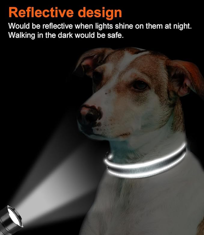 Joytale Reflective Dog Collar, Adjustable Neoprene Padded, Gray XL