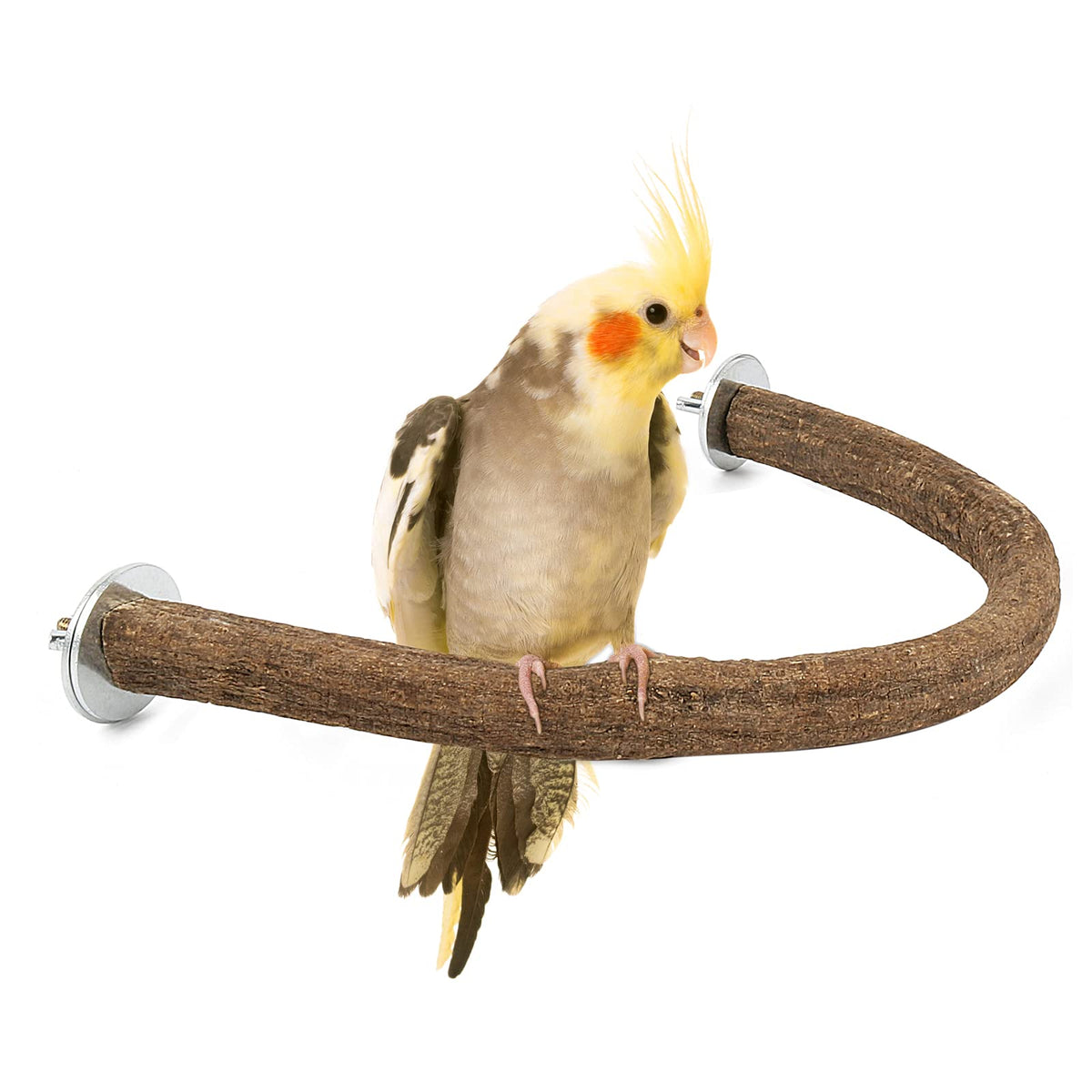 Rypet 2PCS Pack Natural Wood Bird Perches for Cage, U-Shaped Parrot Perch L