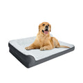 Amazon Basics Washable L-Shaped Dog Bed for Large Dogs, Anti-Slip Pet Sofa Bed for Indoor Dogs, Crate Bed, 42x30x8 Inches, Gray, Large