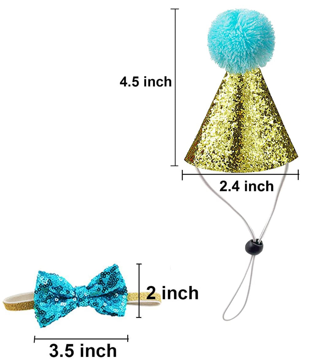 Christmas Pet Party Jazz Hat and Blingbling Bow Tie Breakaway Collar Set, Adjustable Headband for Kitten Puppy Small Dogs Cats (2/LB-Pink2)