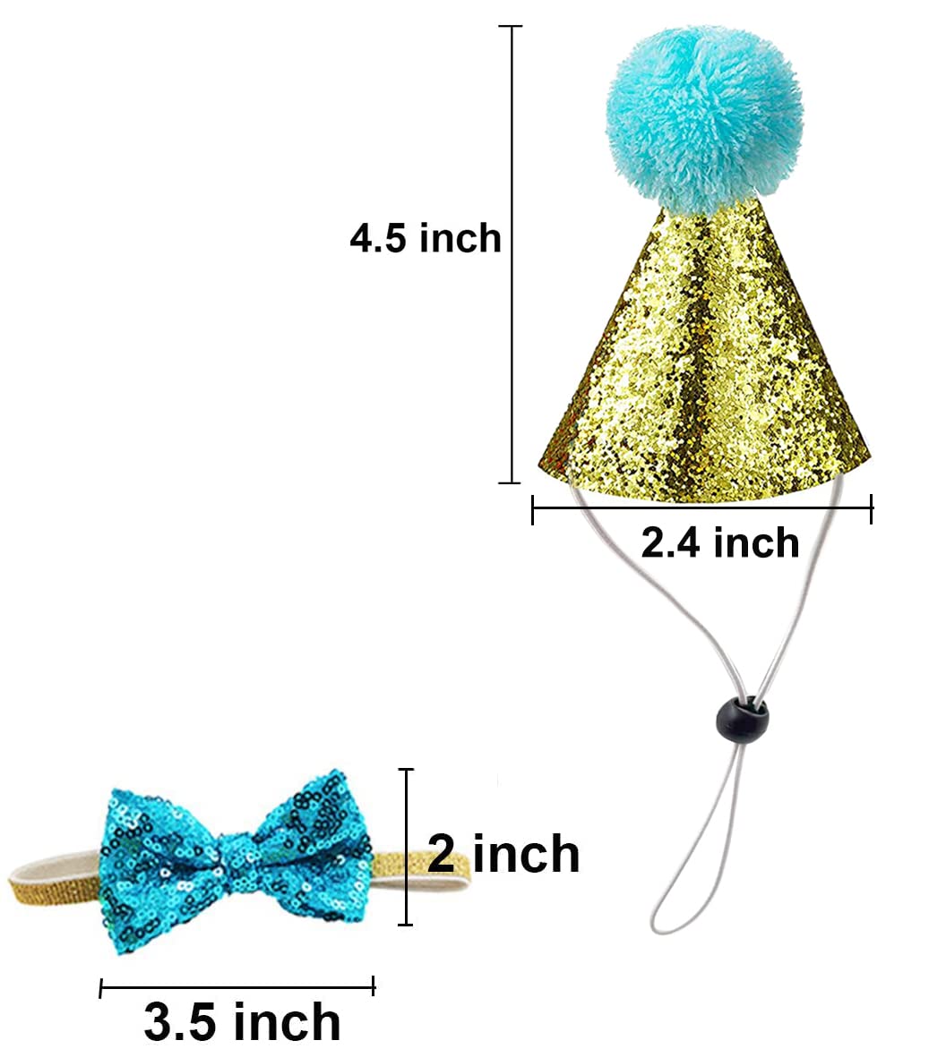 Christmas Pet Party Jazz Hat and Blingbling Bow Tie Breakaway Collar Set, Adjustable Headband for Kitten Puppy Small Dogs Cats (2/LB-Pink2)