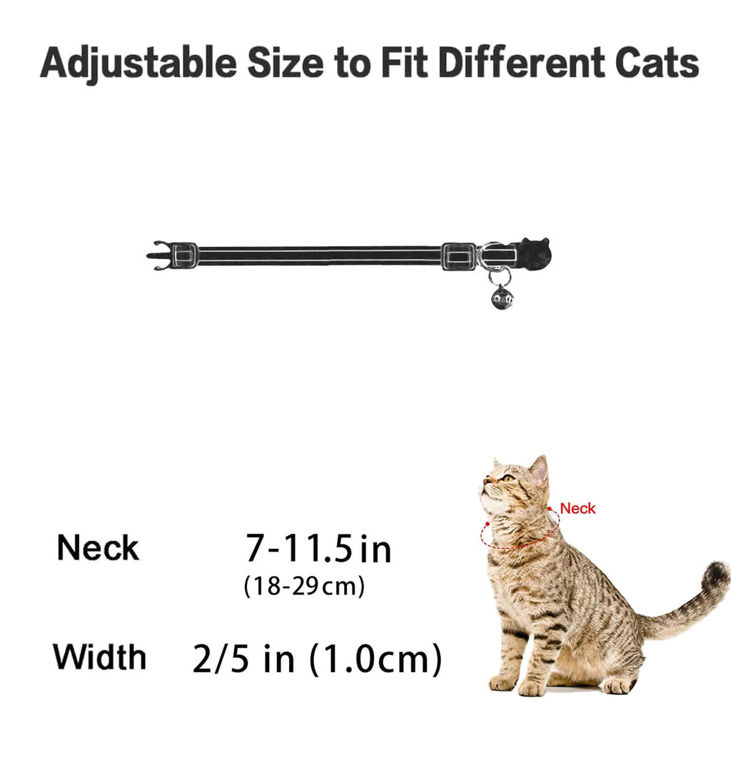 Cat Collar Breakaway with Bells,3 Pack Safety Adjustable Pet Collars,Ideal for Girl Boy Kittens. (Orange Green Pink)