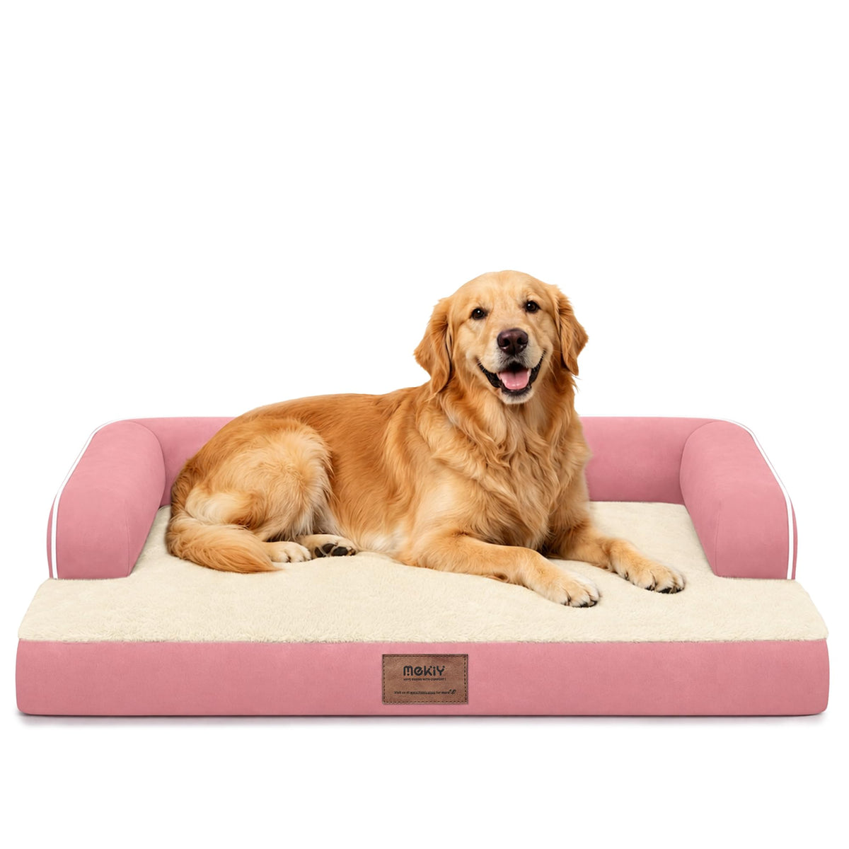 MEKIY Orthopedic Waterproof Dog Bed with Bolster for Extra Large Size Dogs