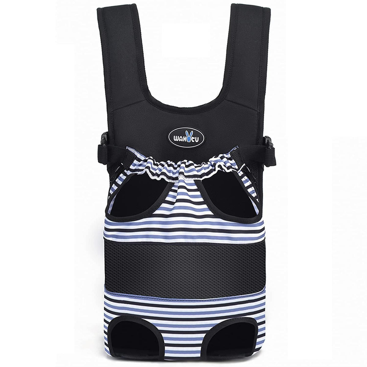Wakytu Dog Front Carrier Backpacks for Small Dogs, Legs Out Pet Carrier Sling Backpack with Adjustable Padded Ventilated Shoulder Straps, Easy-Fit for Traveling Hiking Camping, Medium