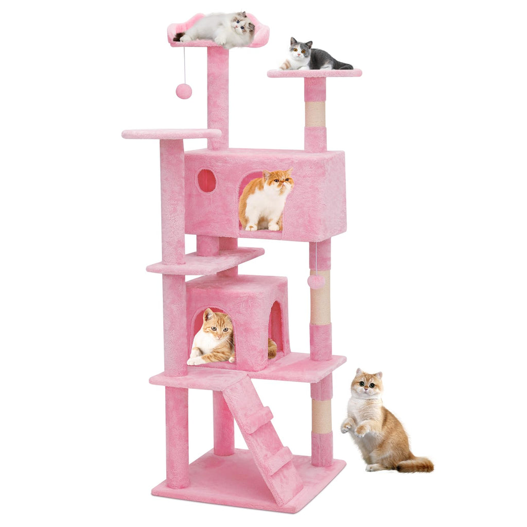 Athena Collection 36" Cat Tree Tower for Indoor Cats, Light Gray