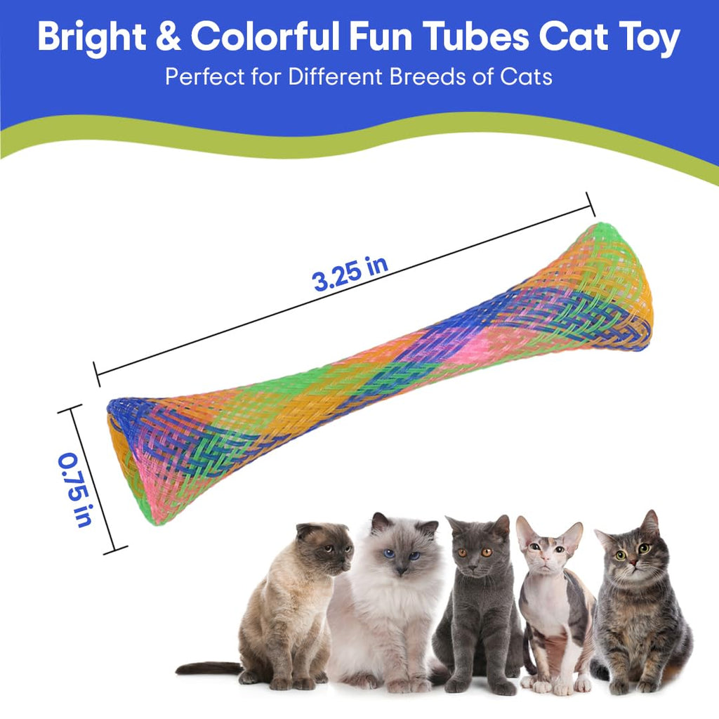 SPOT Kitty Fun Tubes Cat Toy with Catnip Inside | Bouncy Interactive Mesh Toy for Cats and Kittens to Bite, Swat and Chase | 3 Pieces