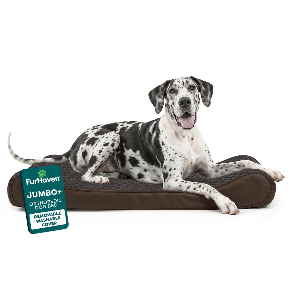 Furhaven Orthopedic Dog Bed for Large Dogs w/ Removable Washable Cover, For Dogs Up to 150 lbs - Ultra Plush Faux Fur & Suede Luxe Lounger Contour Mattress - Gray, Jumbo Plus/XXL