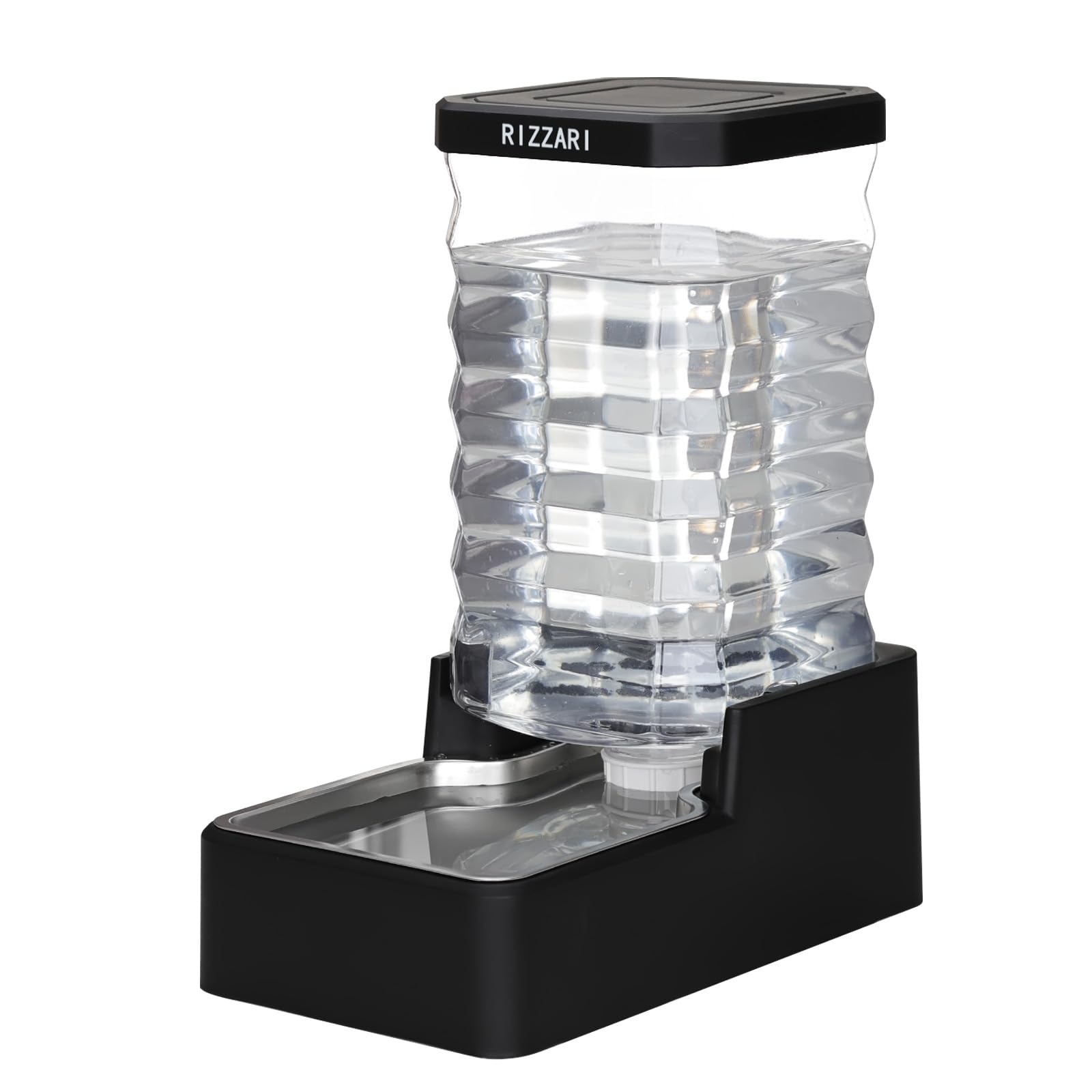 RIZZARI 10L Gravity Dog Water Bowl Dispenser: Wide Mouth Filter-Free Design