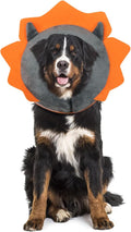 IEUUMLER Inflatable Recovery Dog Collar, Protective Donut Cone, Adjustable Soft Collar for Dog and Cat After Surgery Prevent from Biting & Scratching EU002 - Grey Demon L+