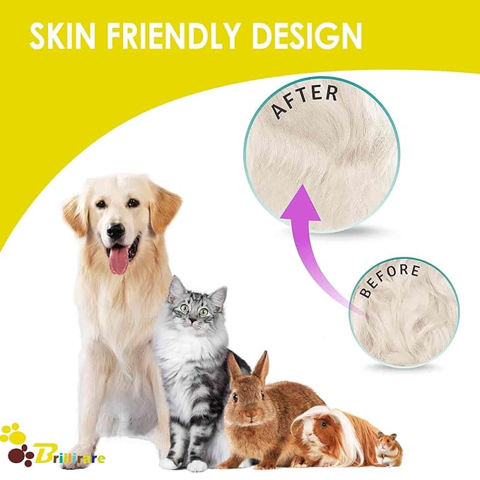 Brillirare 4 Pack Dog Grooming Brush, Premium Soft Silicone Pet Bath Brushes with Adjustable Handle, Shampoo Soothing Comb for Wet Dry Long Short Haired Dogs & Cats Massaging, Deshedding