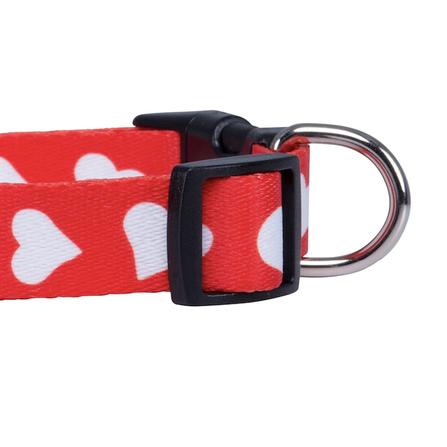 Native Pup Valentine’s Dog Collar- Valentines Day Pet Collars- Valentine Girly Hearts- Pink Red Heart- Cute Boy Girl Puppy Gift- Adjustable for Small, Medium, Large Breeds (Red Heart, Medium)