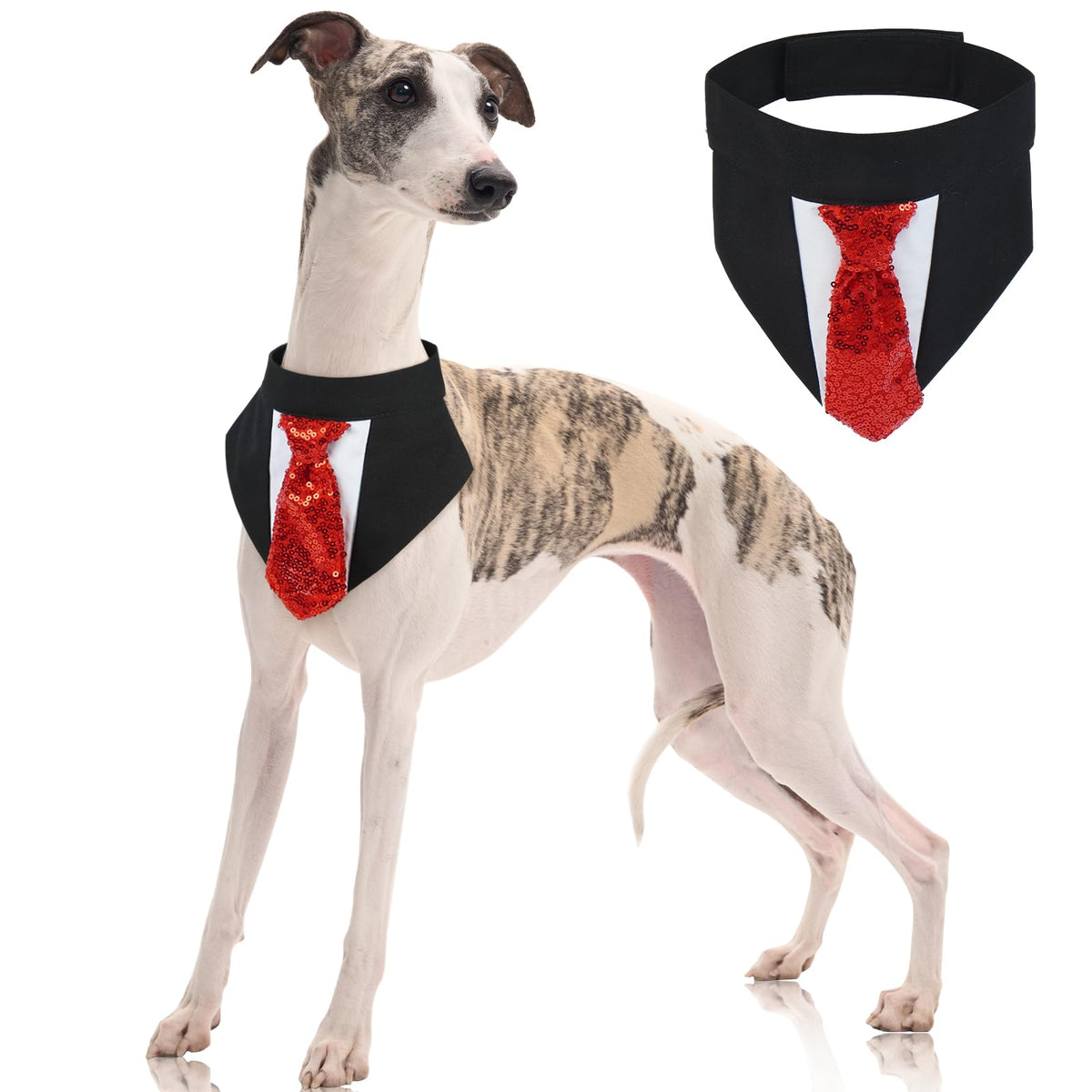 FUAMEY Dog Tuxedo for Large Dogs Suit Bandana Wedding Outfit Bow Tie Collar