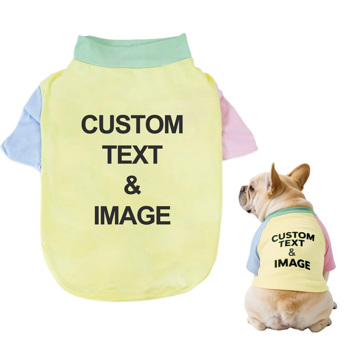 Custom Dog Shirt,Personalized Pet Apparel with Name Text Photo Image,Lightweight Breathable Puppy Kitten Cotton Vest for Small Medium Large Dogs Cats,Puppy Gift (Blue, 5X-Large)