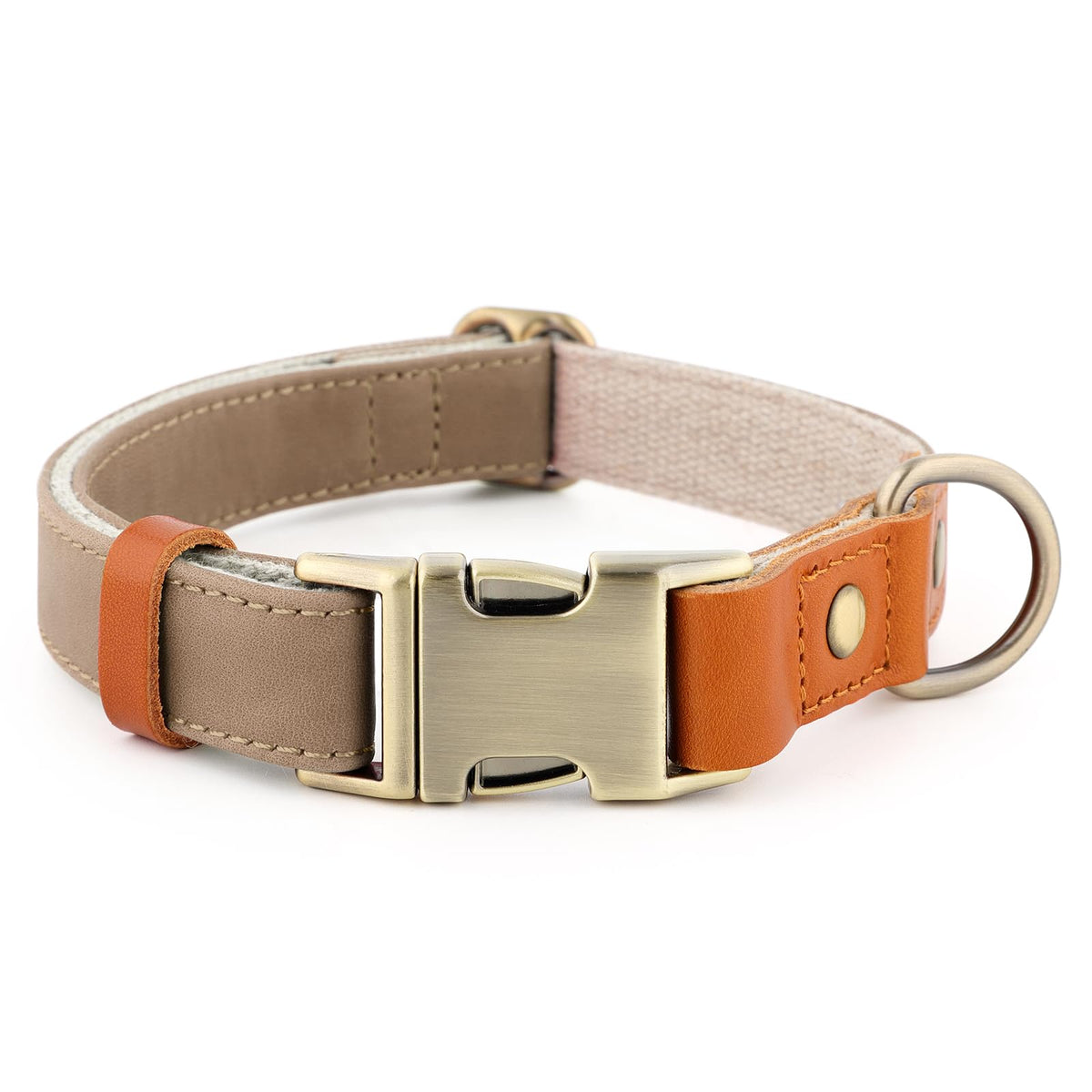 Plutus Pet Genuine Leather & Hemp Dog Collar, Adjustable, Gentle & Stylish