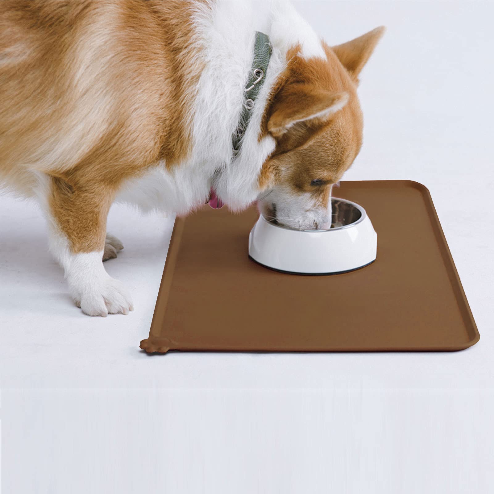 AUDWUD Waterproof Silicone Pet Feeding Mats,Anti Slip Dog Food Bowl Pad