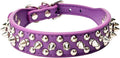 haoyueer Spiked Dog Collar Soft Pu Leather Mushrooms Rivet Spike Studded Puppy Adjustable Pet Collars for Small Breeds (XS, Purple)