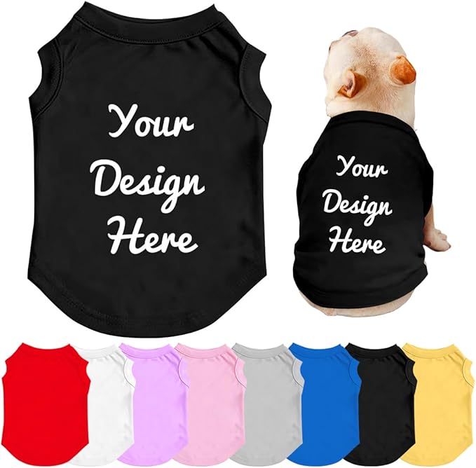 Customized Dog Shirt for Small Medium Large Dogs Personalized with Photo Text Logo Name T-Shirt Summer Breathable Clothes, XL