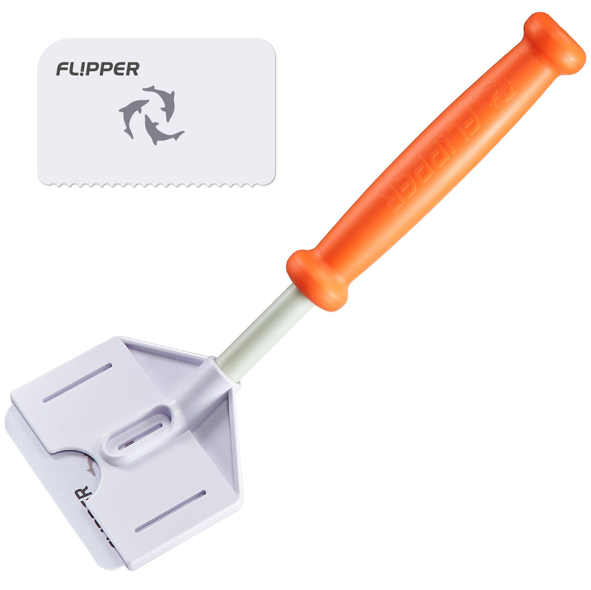 FLIPPER Platinum Hand Algae Scraper – Aquarium Glass and Acrylic Cleaner with Precision Scraper Design, Fish Tank Cleaning Tool for Freshwater & Saltwater Aquariums (18” Rigid Shaft)