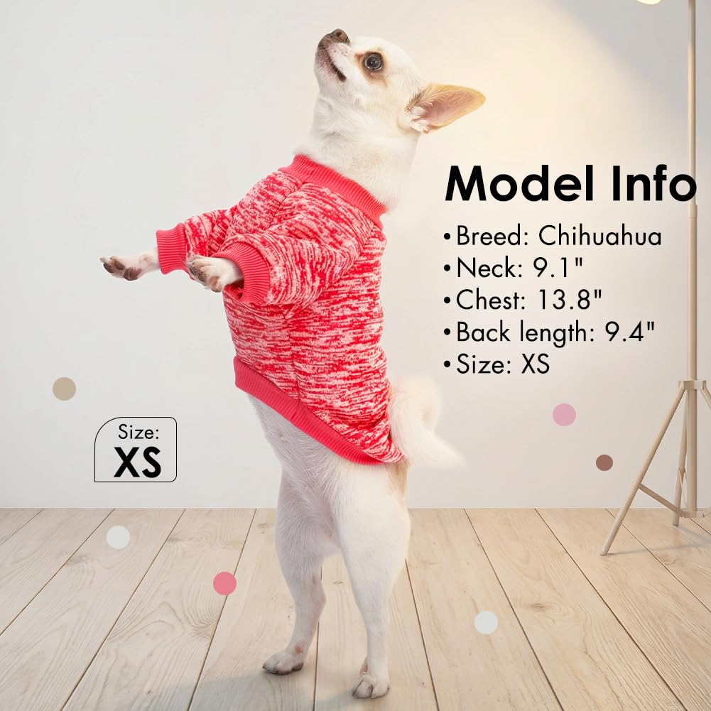 1 Pack Dog Sweaters for Small Dogs Girl Boy Winter Fleece Clothes Warm Soft Dog Sweatshirt Outfit for Dogs Cats Pet Apparel