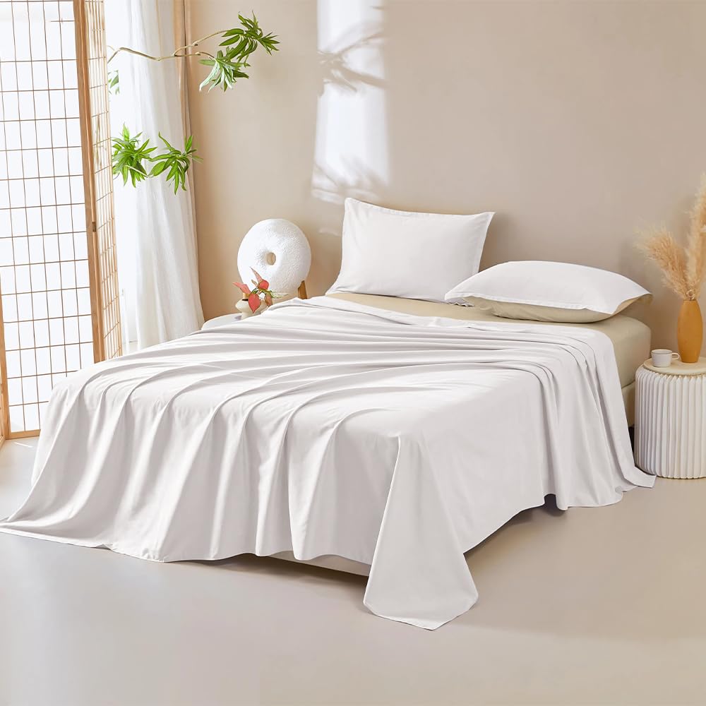 DUJUIKE Waterproof Bed Cover for Dog and Cats,Pet Hair Resistant Bed Sheet Cover, Protective BedLinerCover with 100% Waterproof Breathable Thin Fabric (White, Super King 90 * 118 inch)