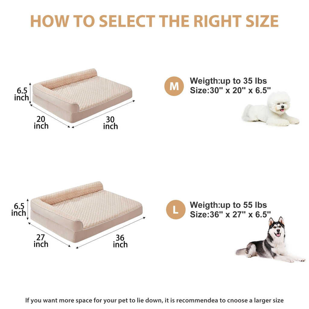 BFPETHOME Orthopedic Washable Dog Bed, Sleeping Couch for Large Senior Dogs
