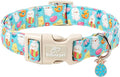 Babole Pet Easter Dog Collar for Puppy Small Dogs - Cute Easter Egg Hunt Dog Collars for Boy Girl Dogs, Playful Bunny & Chick Print, Lightweight Adjustable Spring Holiday Dog Collar XS