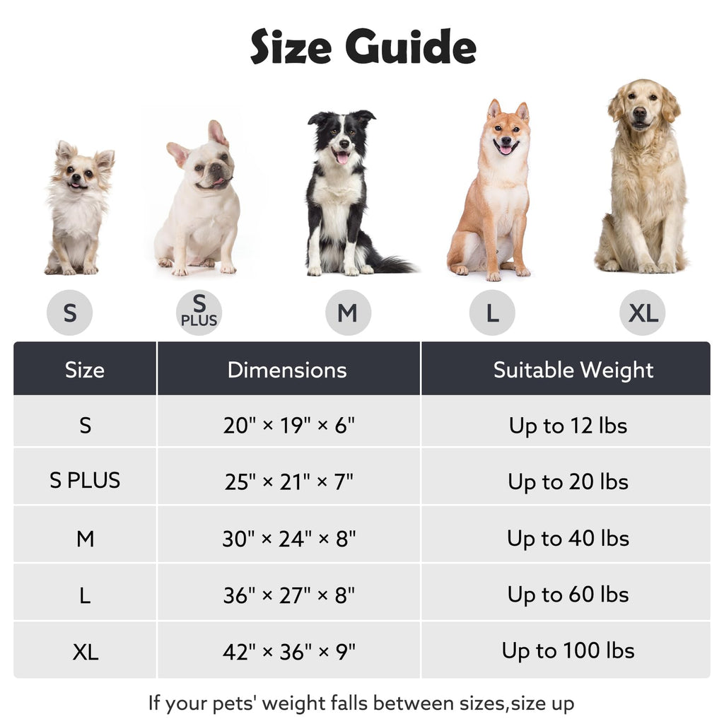 JOEJOY Large Dog Beds Large Sized Dog, Removable Washable Cover Orthopedic Soft Faux Rabbit Fur Pet Bed, Anti-Slip Fluffy Plush Faux Rabbit Fur Puppy Bed, 36"x27"x8", Leopard Print, Beige