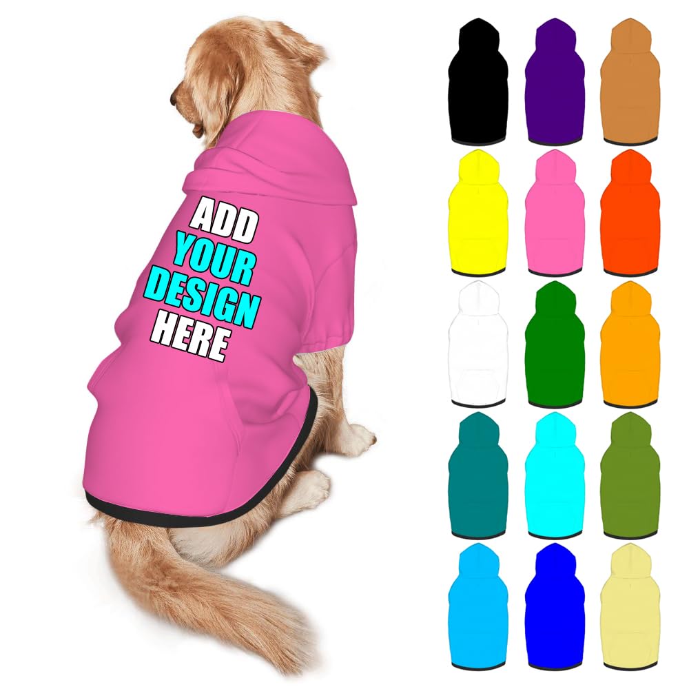 Mynvzrk Custom Dog Hoodie Personalized Photo Text Logo Name Dog Clothes, Soft & Warm for Puppy Sweatshirt Hooded for Small Medium Large Dogs Girl/Boy Cats/Kitten, Brown, S