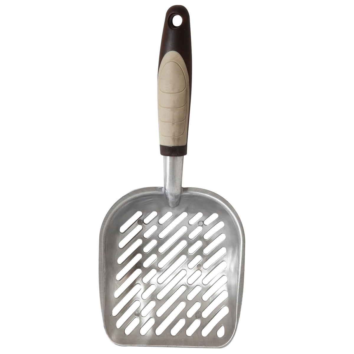 Petmate Metal Cat/Kitty Litter Scoop, Deep Shovel, Premium Non-Stick Large Scooper with Non-Slip Handle & Curved Design for Maximum Coverage