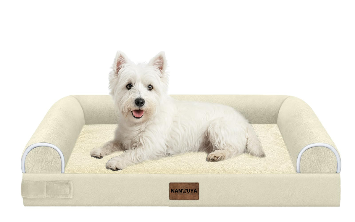 NANUYA Orthopedic Dog Bed for Jumbo Dogs, 48 x 33 Inch, Light Grey