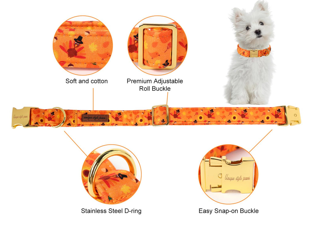 Unique style paws Dog Collar Metal Buckle Collar for Autumn Winter Christmas for Small Medium Large Boys Girls Dogs