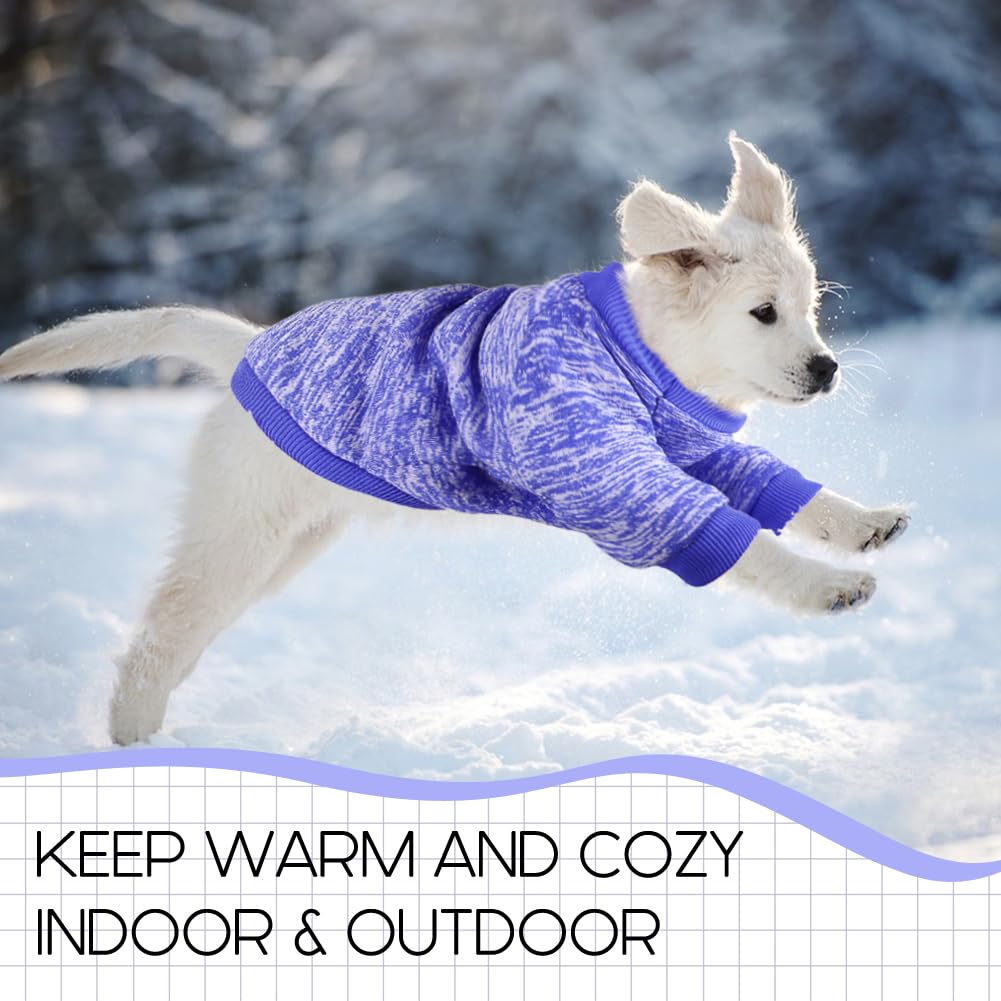3 Pack Dog Sweaters for Small Dogs Girl Boy Winter Fleece Clothes Warm Soft Dog Sweatshirt Outfit for Dogs Cats Pet Apparel