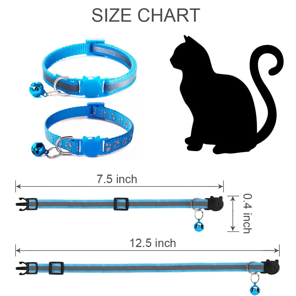 Green Breakaway Kitten Collar with Bells, [2 Pack] Break Away Cat Collar with Bells, Reflective Cat Collar for Girl Cats Boy Kitty