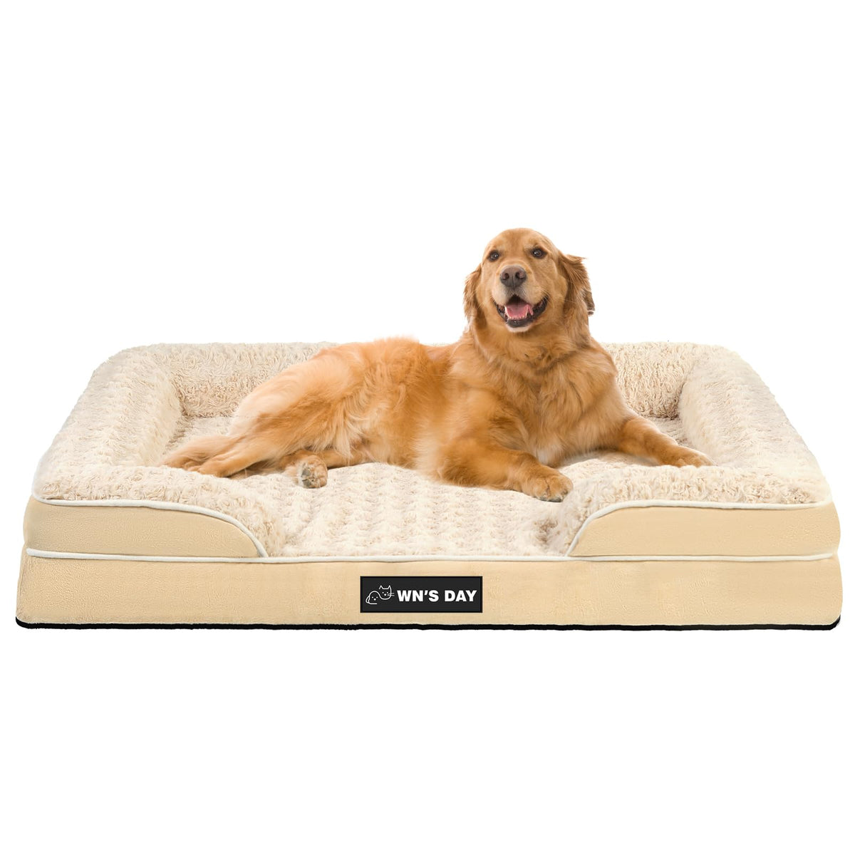 Orthopedic Dog Beds for Large Dogs, Memory Foam Dog Bed, Dog Sofa(Beige, L)