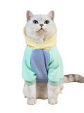 QWINEE Basic Dog Hoodie Sweatshirt Puppy Sweater Warm Cat Costumes Pet Clothes for Chihuahua Puppy Kitten Small Medium Dogs Yellow and Blue X-Small