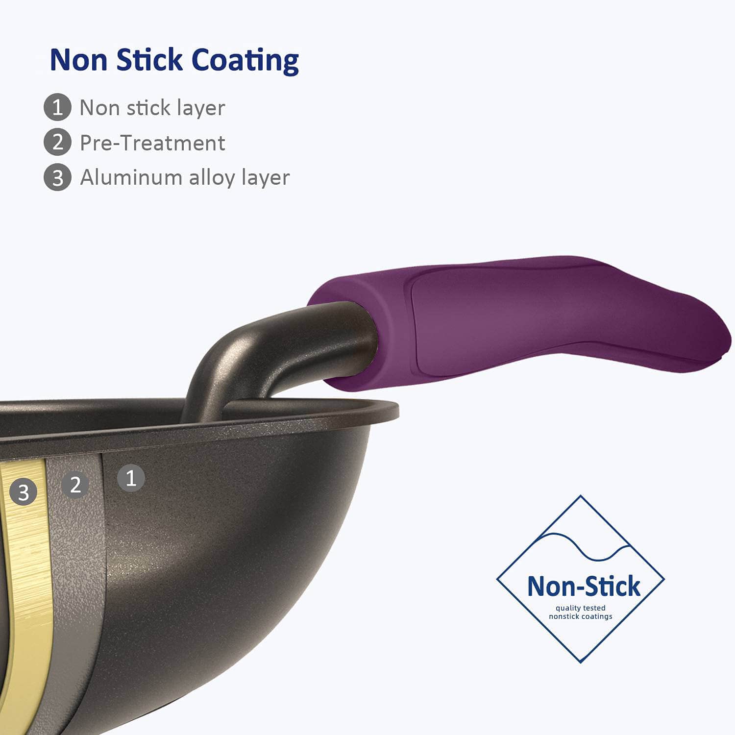 WePet Cat Litter Scoop, Non-Stick Plated Aluminum Alloy Sifter, Kitty Durable Metal Scooper, Deep Shovel, Long Handle, Kitten Pooper Lifter, Size Large, Coated Black Body with Violet Handle