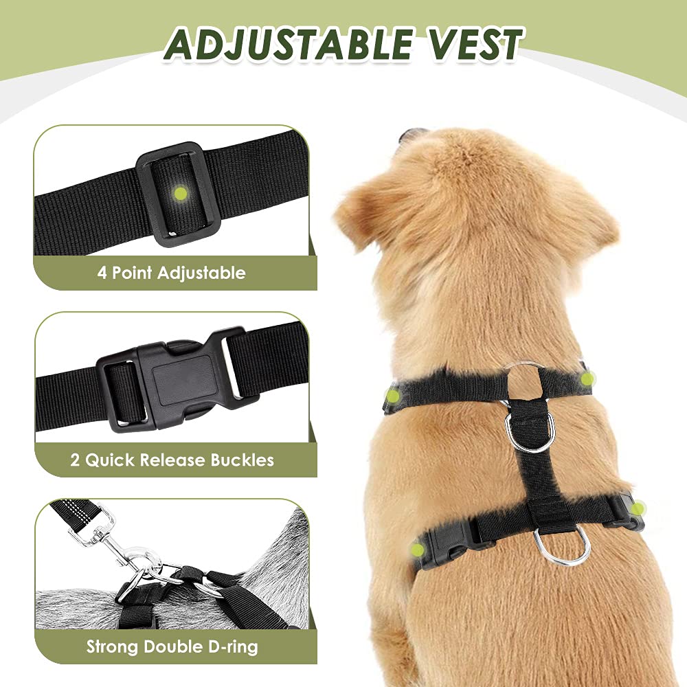SlowTon Dog Seat Belt Harness for Car, Dog Car Harness & Seatbelt, B M