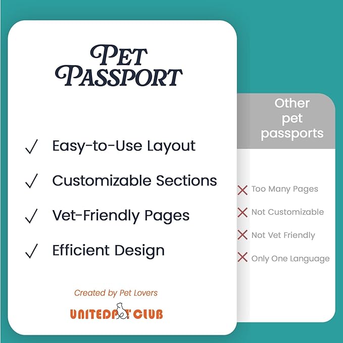 Color Premium PU Leather stitch-sewn Pet Passport Medical Record for Pet Health and Vaccination English + Spanish for Cat, Dog, Puppies and Kittens (Light Brown, Single)