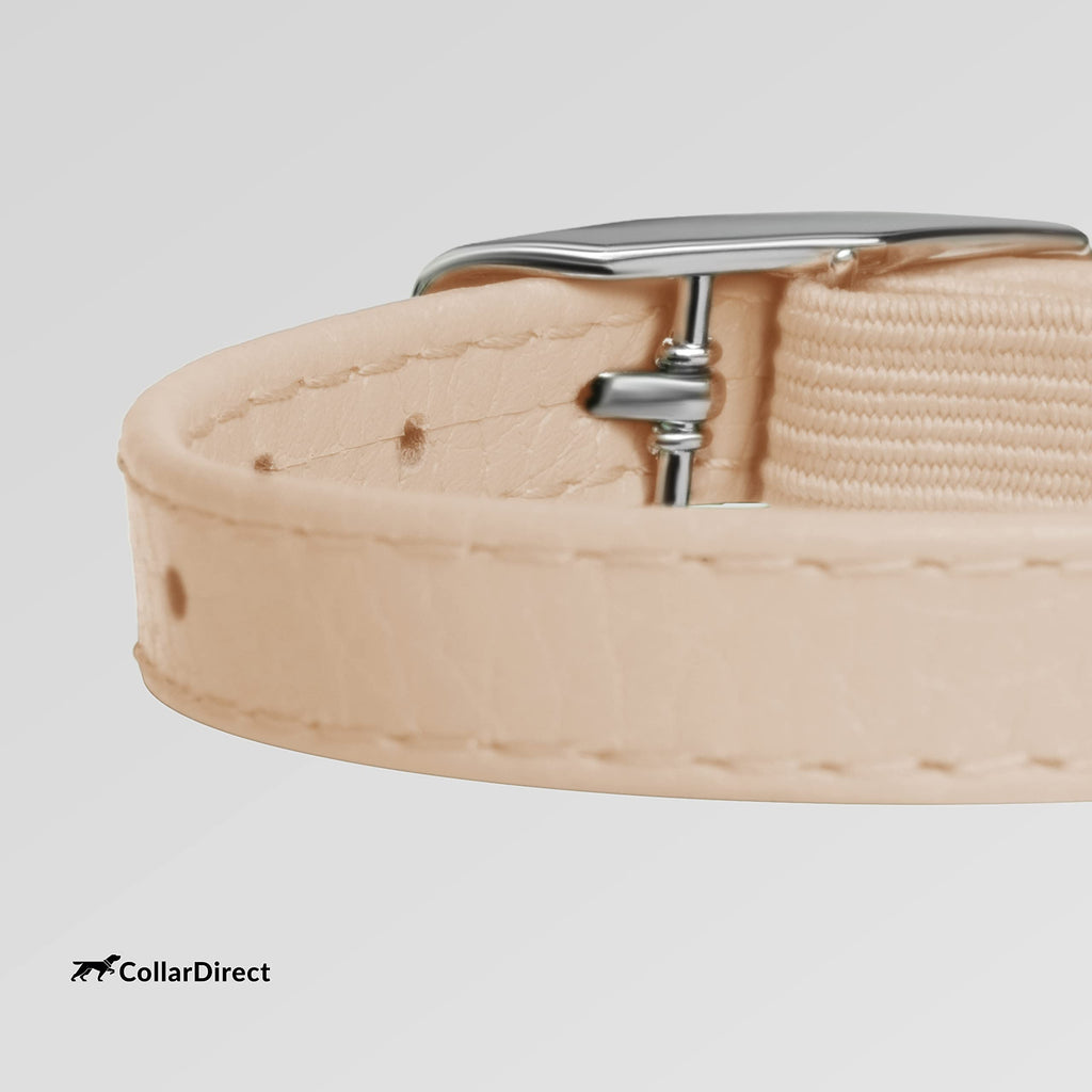 Soft Leather Cat Collar with Safety Elastic Strap