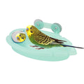 Wontee Bird Bath with Mirror for Small Birds Budgie Parakeet Cage, Green