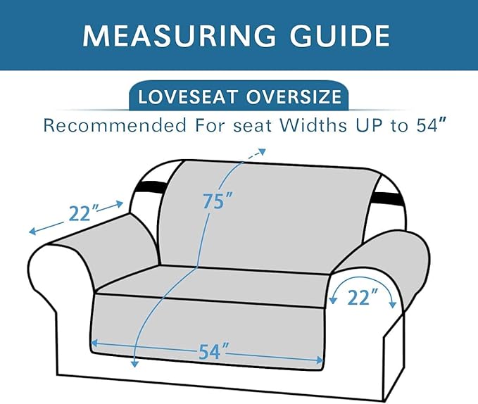 H.VERSAILTEX Reversible Loveseat Cover Furniture Protector Anti-Slip Water Resistant 2" Elastic Straps Couch Covers Pets Fit Sitting Width Up to 54"(Oversized Loveseat: 75" x 98", Taupe Brown/Beige)