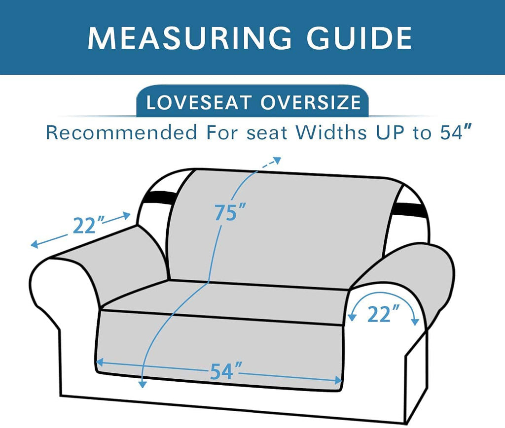 H.VERSAILTEX Reversible Loveseat Cover Furniture Protector Anti-Slip Water Resistant 2" Elastic Straps Couch Covers Pets Kids Fit Sitting Width Up to 54"(Oversized Loveseat: 75" x 98", Navy/Beige)