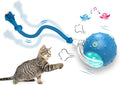 Giociv Interactive Cat Toys Ball for Indoor Cats Fast Rolling on Carpet, Chirping & Motion Activate Cat Toys (Blue)