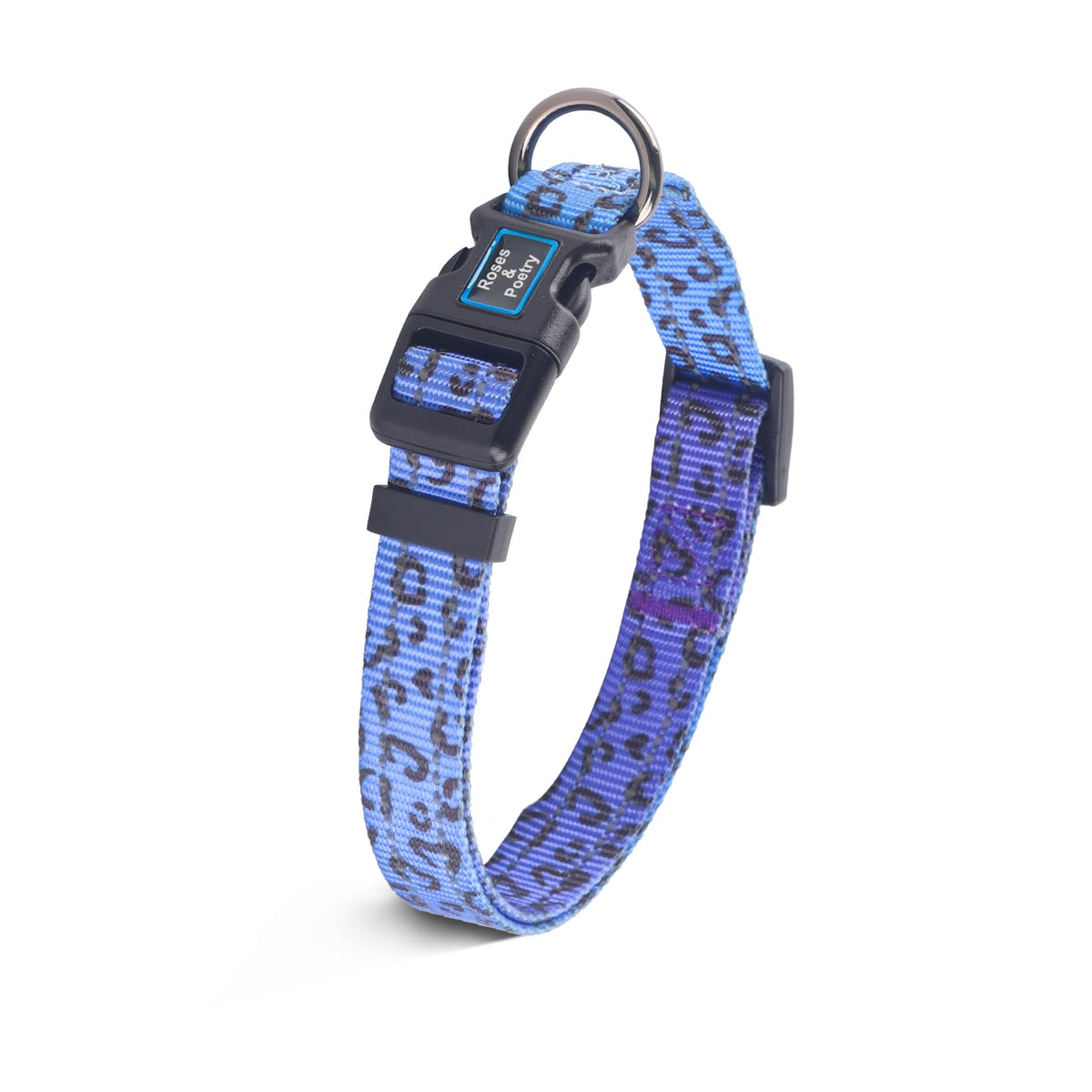 Roses&Poetry Dog Collar with Colourful Patterns, Adjustable Durable Puppy Collars for Small Medium Large Dogs (Black & White-L)