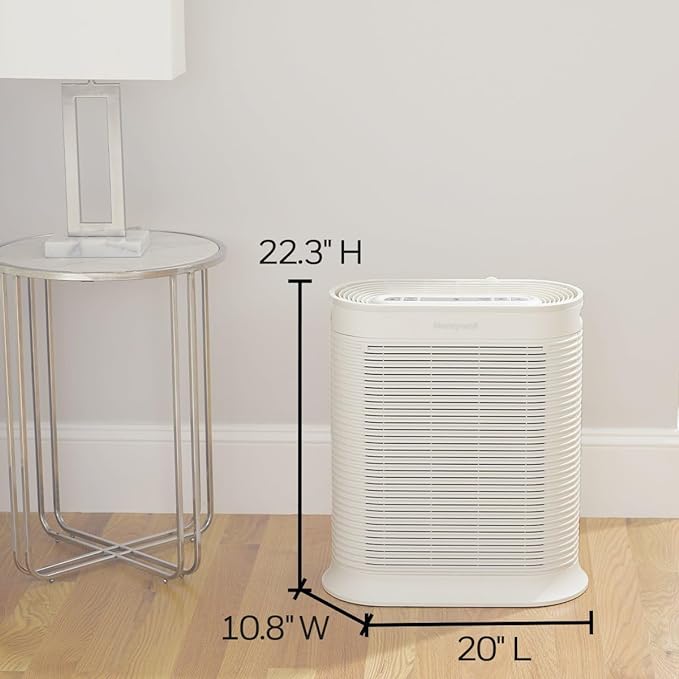 Honeywell HPA300 HEPA Air Purifier, Airborne Allergen Reducer for Large Rooms (465 sq ft), White - Wildlfire/Smoke, Pollen, Pet Dander, and Dust Air Purifier