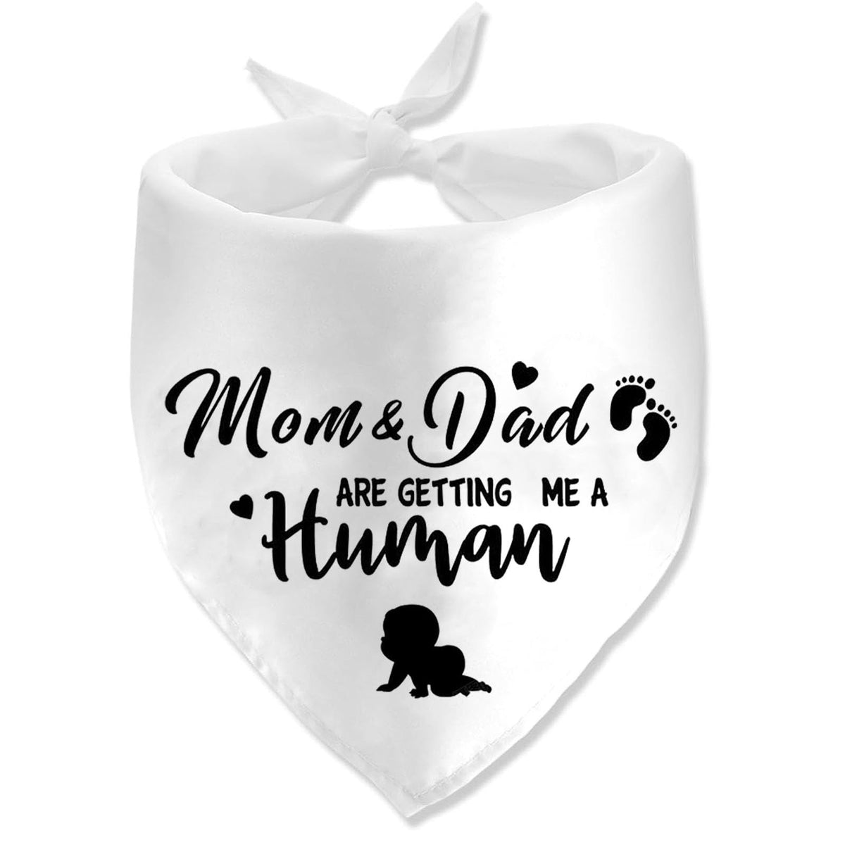 Pregnancy Announcement Dog Bandanas, Guess What? My Mom is Pregnant Reveal Scarf, Gender Reveal Photo Prop Pet Scarf Decorations Accessories, Baby Announcements Triangle Bandana for Dog Lovers, White