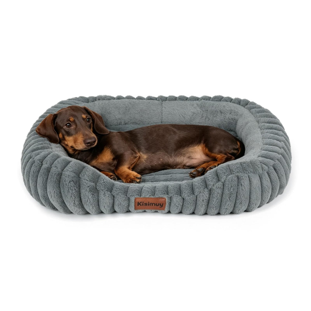 KISIMUY Orthopedic Dog Bed, Memory Foam Bolster Bed for Small Dogs