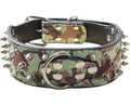 Serijoars Spiked Studded Dog Collar, PU Leather Dog Collar, Adjustable Pet Collars for Medium or Large Breed Pet (XL, White5)