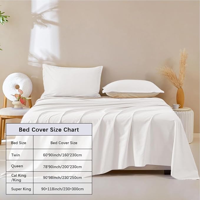 DUJUIKE Waterproof Bed Cover for Dog and Cats,Pet Hair Resistant Bed Sheet Cover, Protective Bed Liner Cover with 100% Waterproof Breathable Thin Fabric (Cal King/King 98 * 90 inch, White)